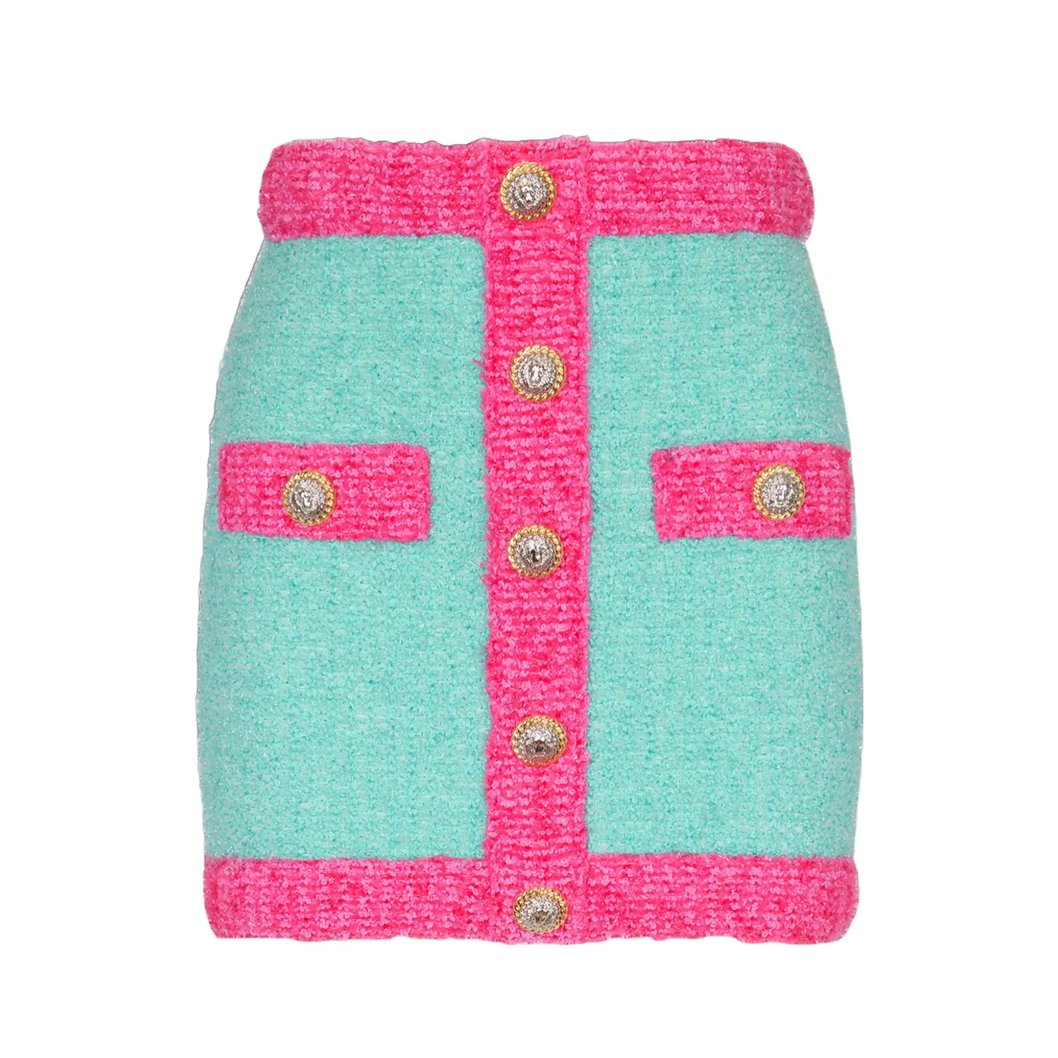 Button Two-Tone Skirt