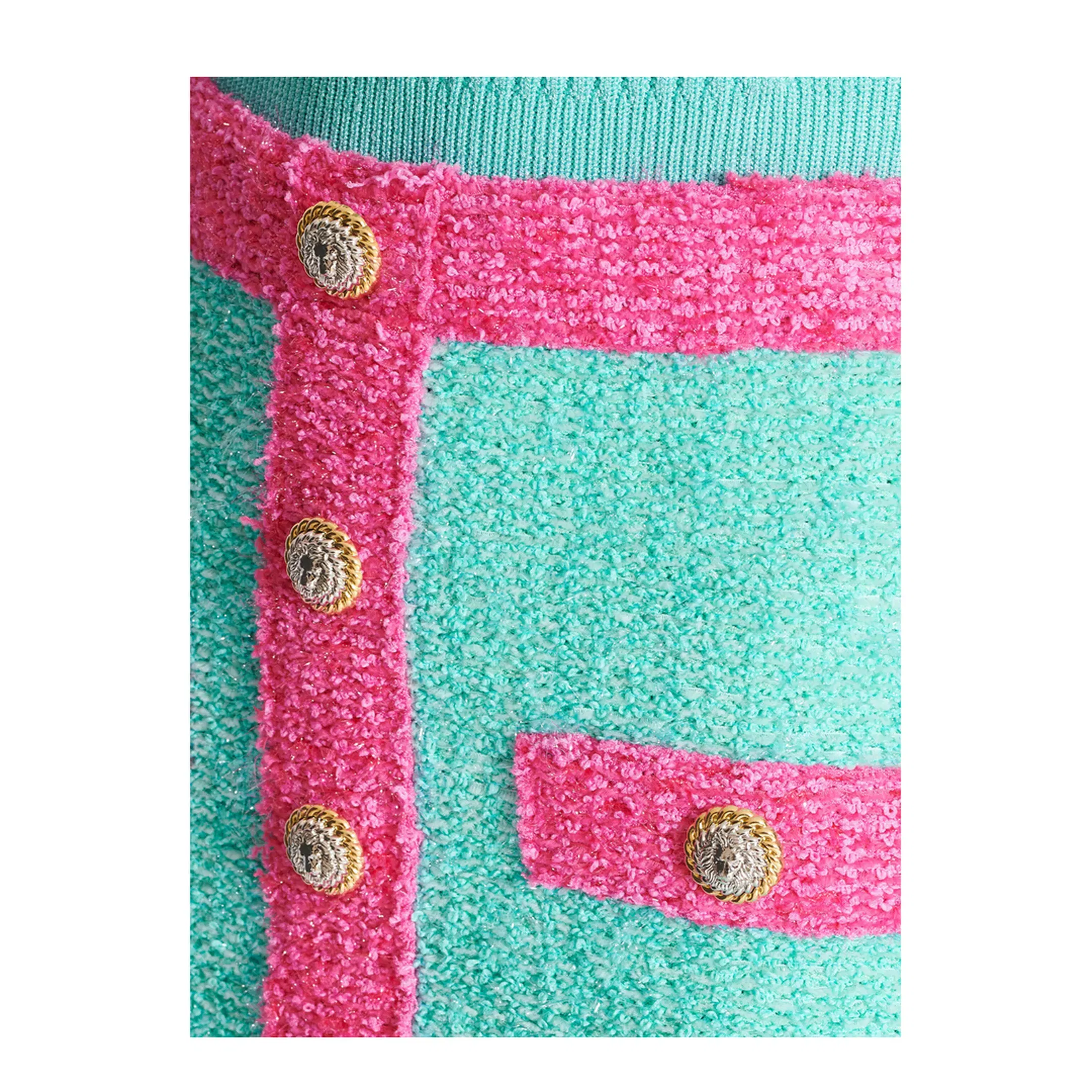 Button Two-Tone Skirt