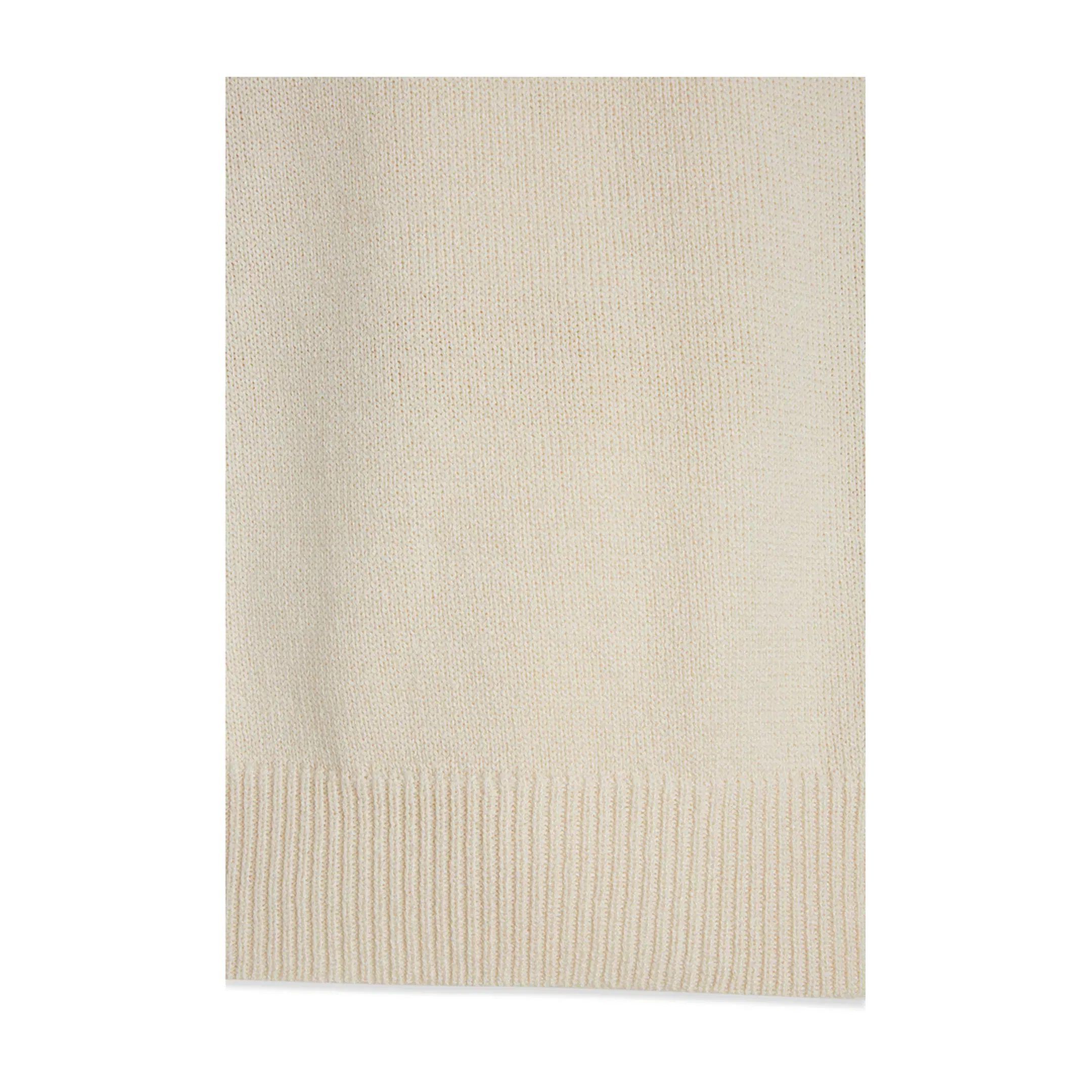 White Crewneck Ribbed Pull Cotton