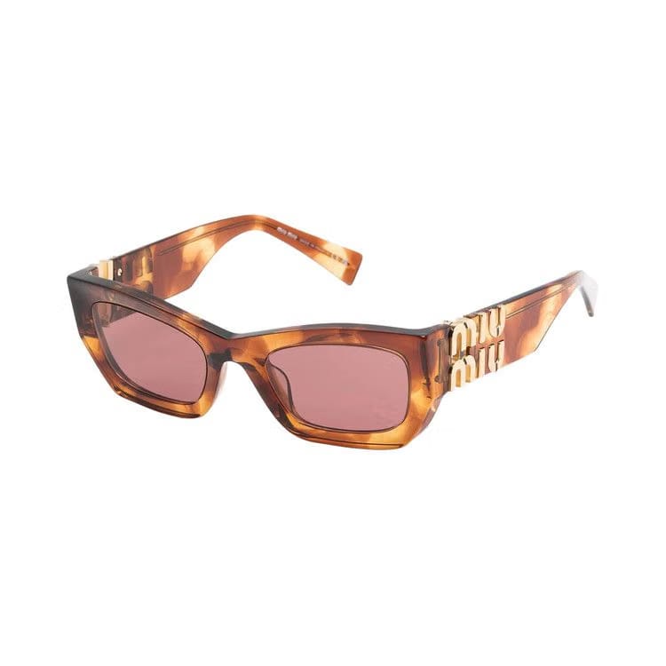 Miu Miu Rectangle Sunglasses Tobacco/Violet (0MU 09WS 11Q08S)