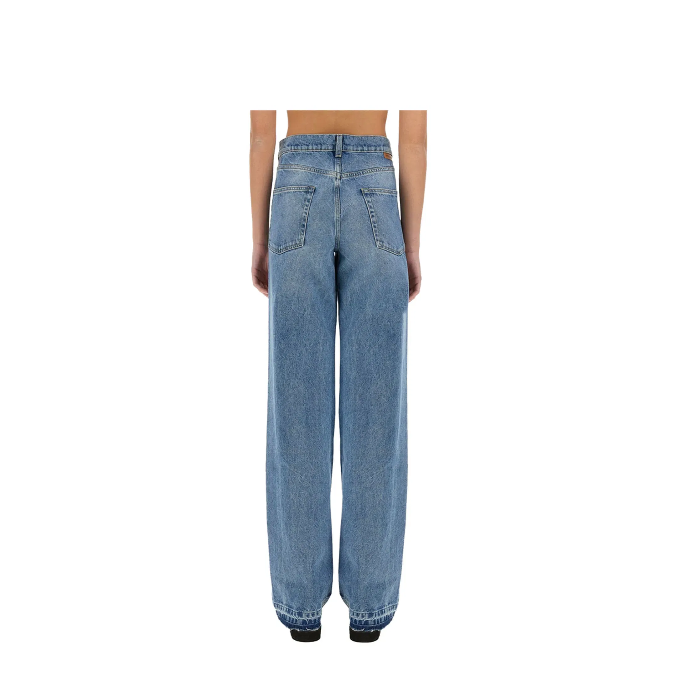 Straight-Leg Jeans with Contrasting Panels