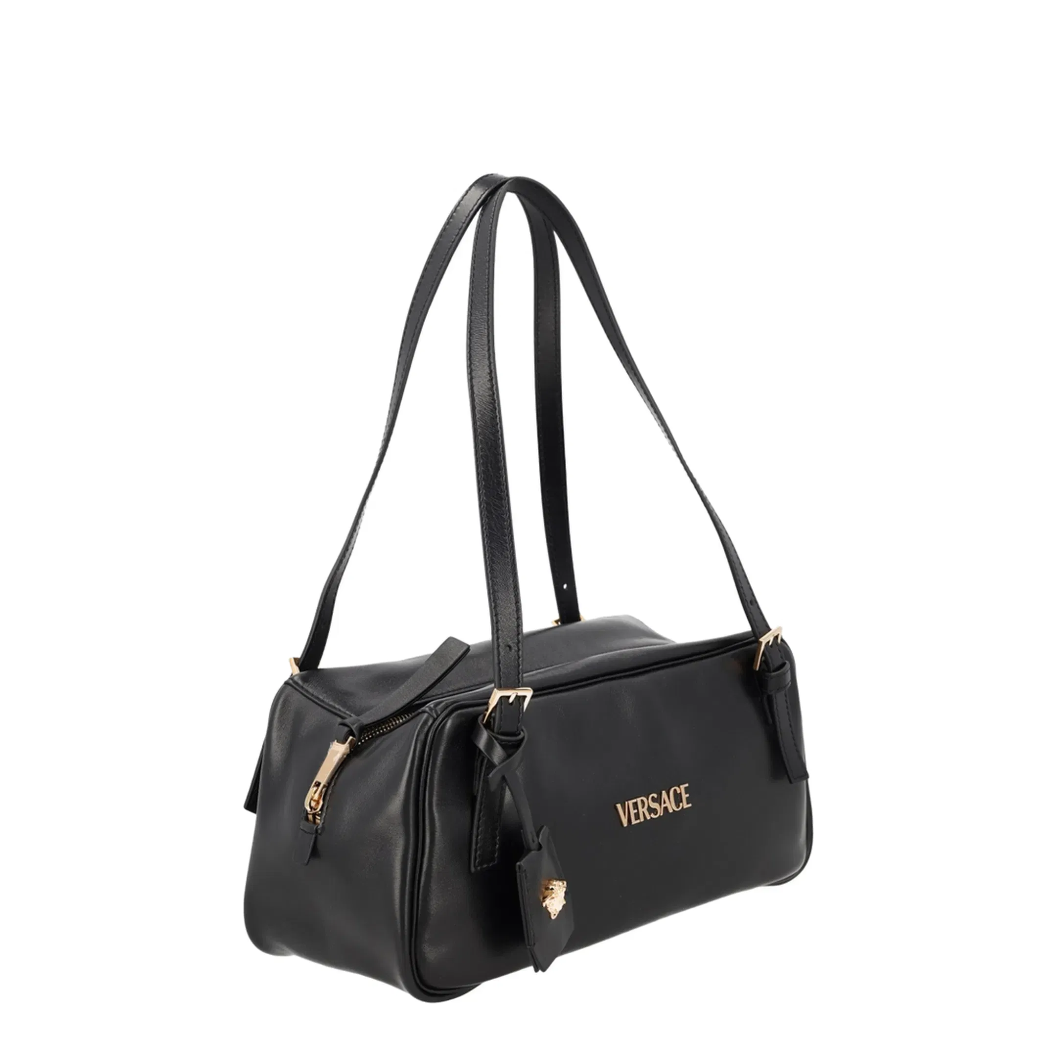 Tag Lamb Skin Handbag - Black