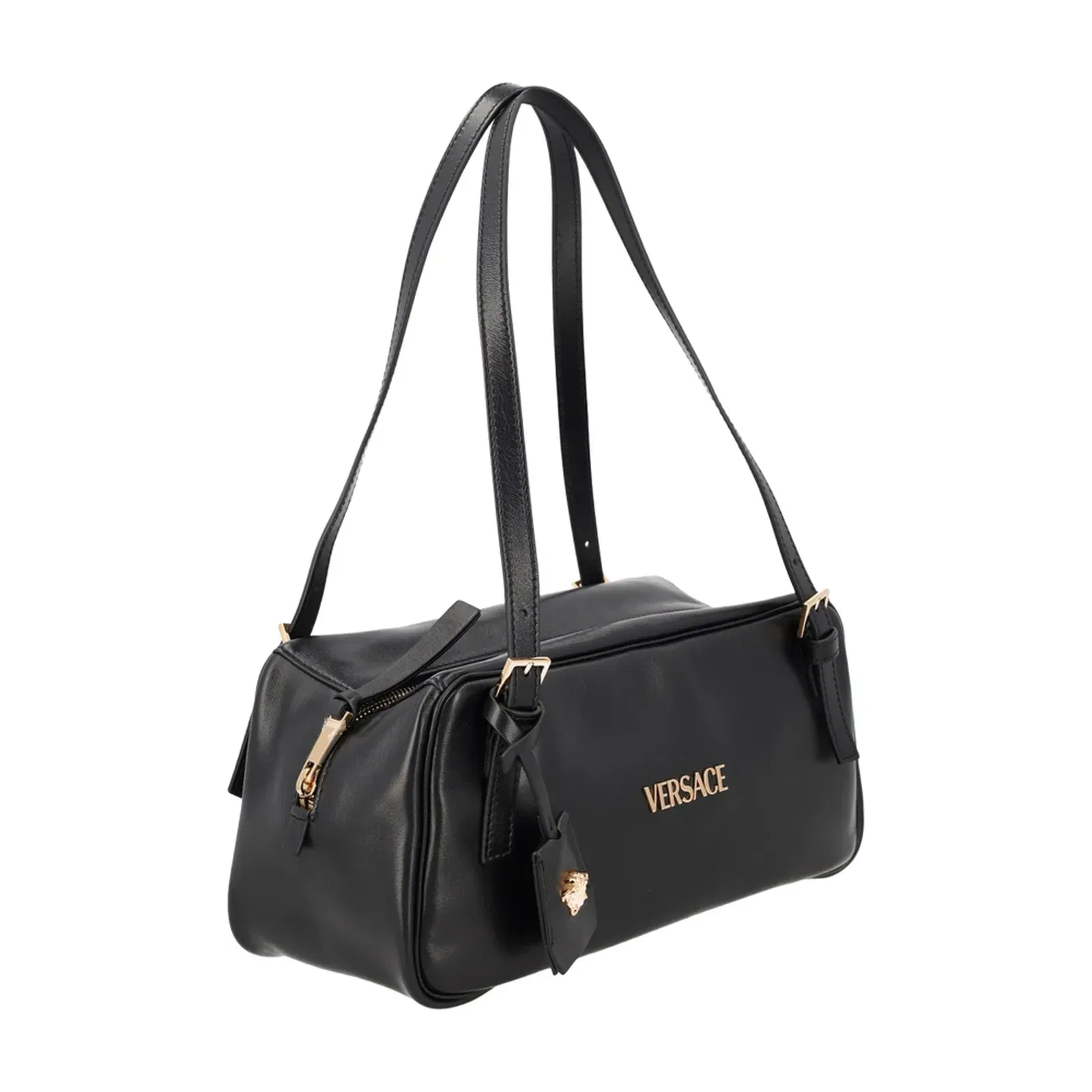Tag Lamb Skin Handbag - Black
