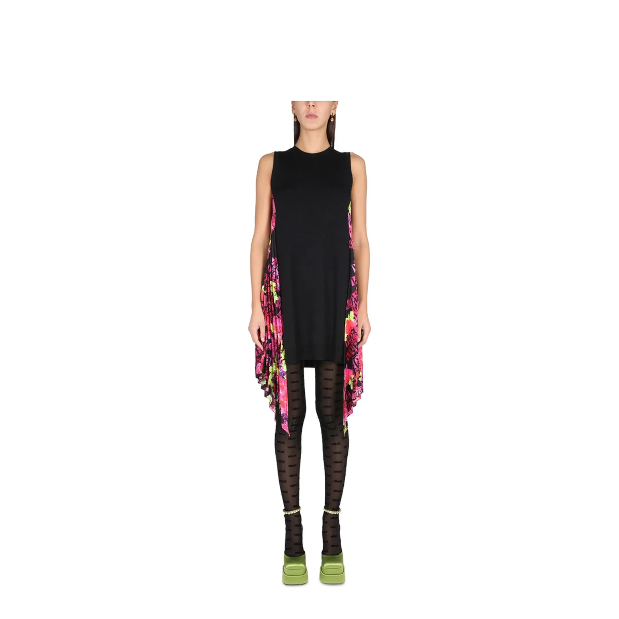 Orchid Logo Dress In Black