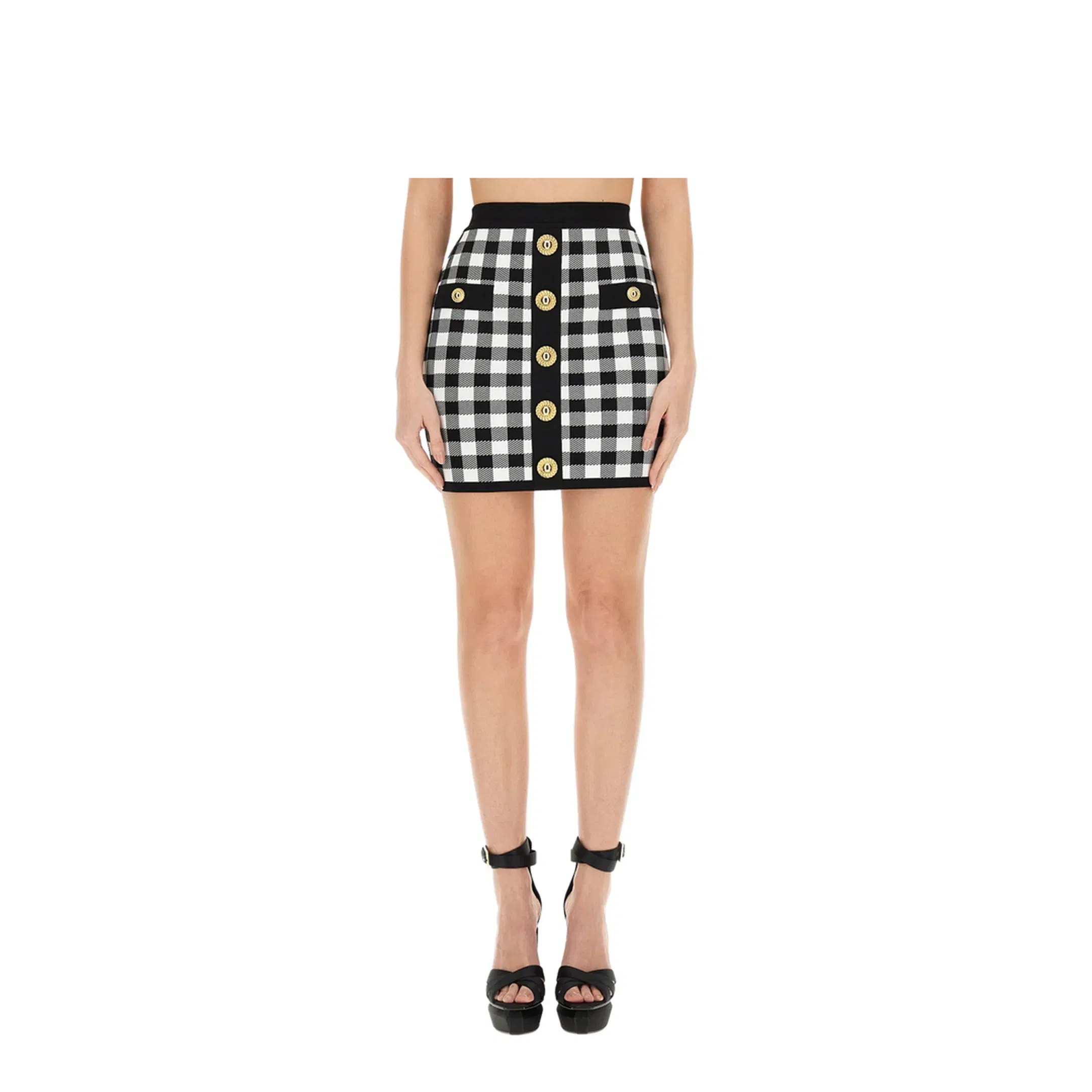 Logo Button Vichy Skirt