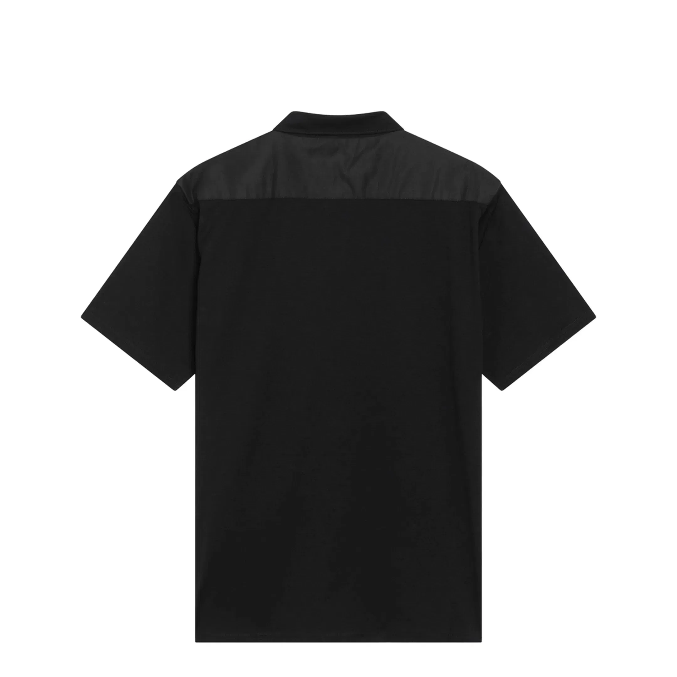 Black Cotton Stretch and Re-Nylon Polo Shirt