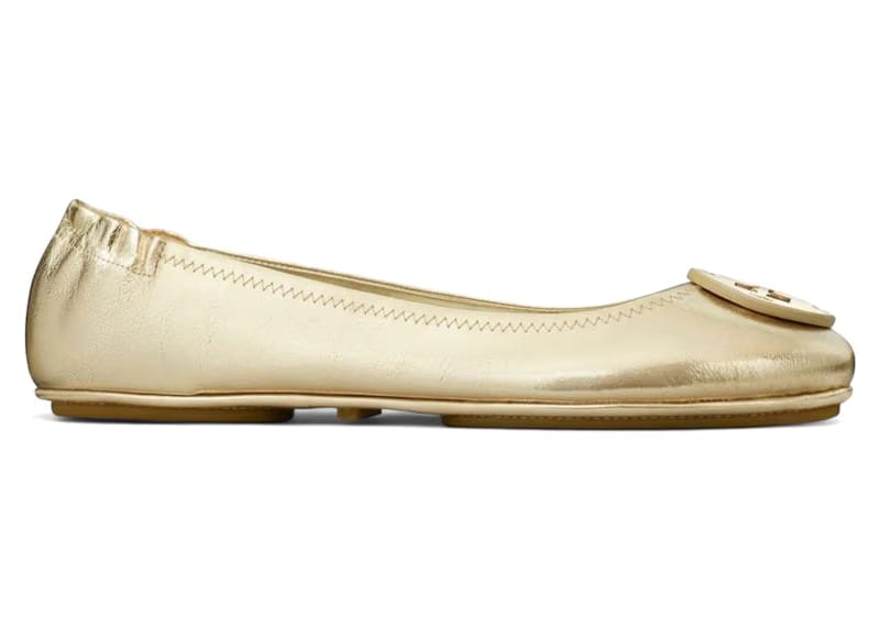 Tory Burch Minnie Travel Ballet Flats Spark Gold (Women's)