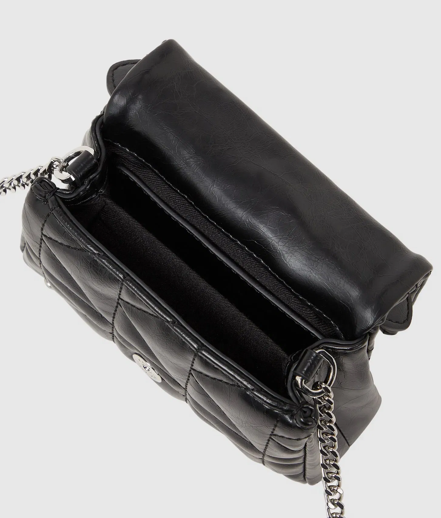 KarlLagerfeld Kkuilt Rhinestone Nano Bag Black Embellishment