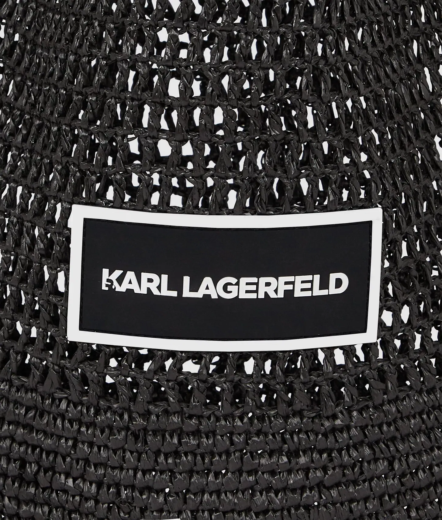 KarlLagerfeld Logo Crochet Beach Bag Black