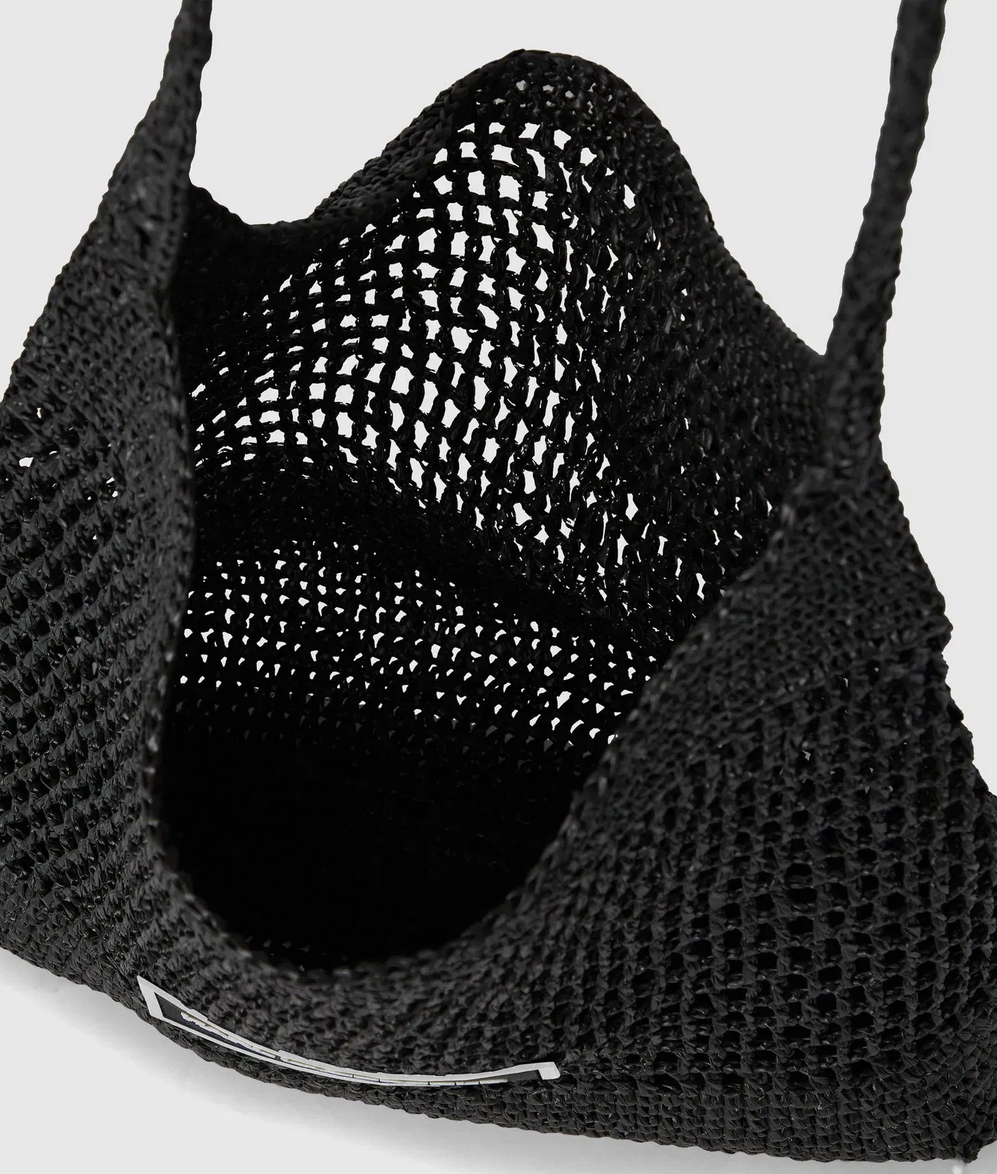 KarlLagerfeld Logo Crochet Beach Bag Black