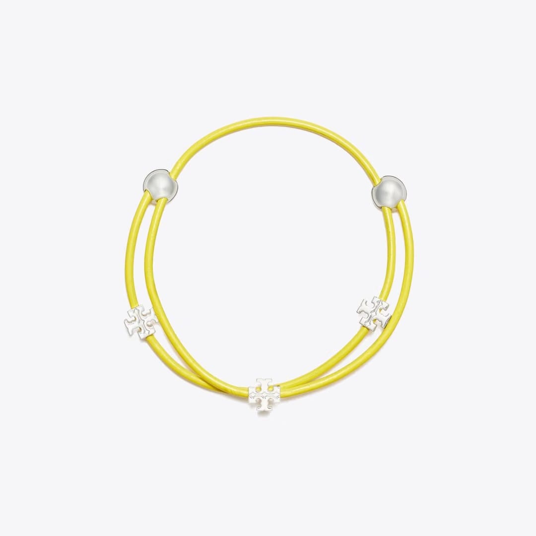 Tory Burch Icon Multi-Wrap Slider Bracelet Light Silver / Yellow