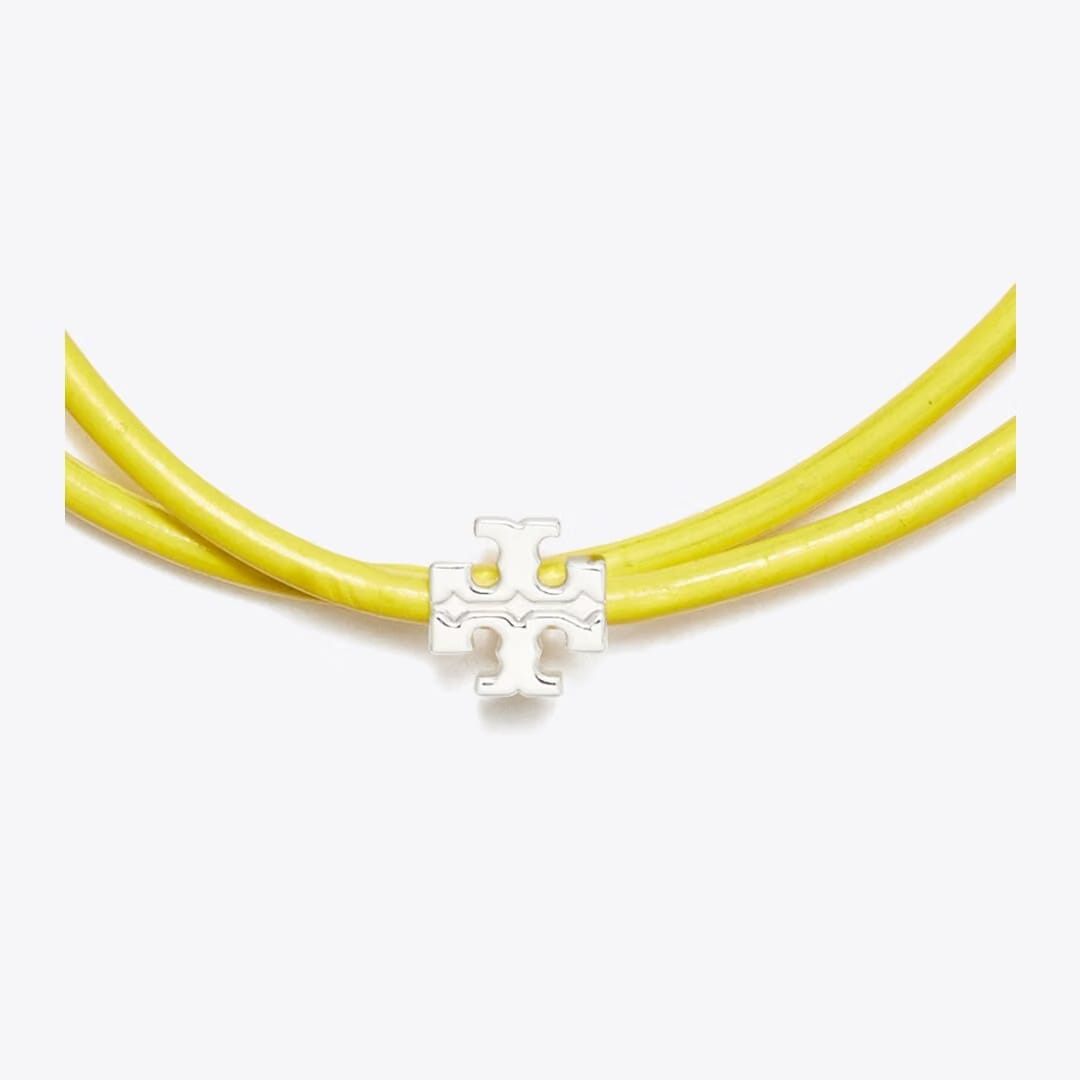 Tory Burch Icon Multi-Wrap Slider Bracelet Light Silver / Yellow