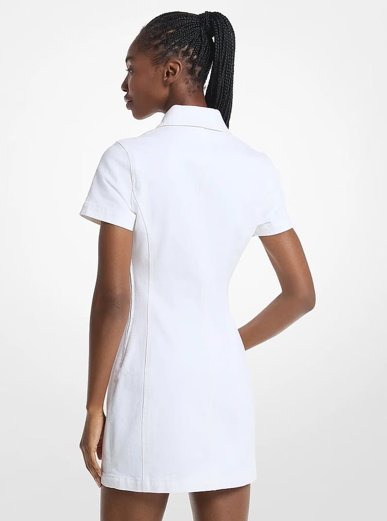 Michael Kors Carson Denim Mini Dress OPTIC WHITE