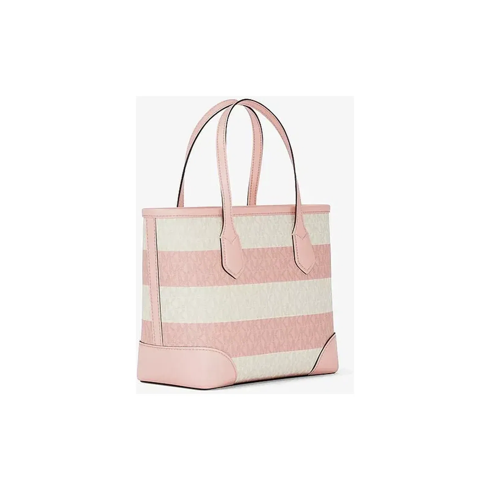 Michael Kors Eva Extra-Small Striped Signature Logo Convertible Tote Bag Powder Blush