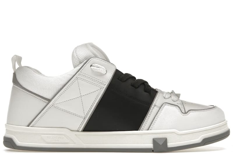 Valentino Garavani Open Skate Calfskin/Fabric White Black Grey