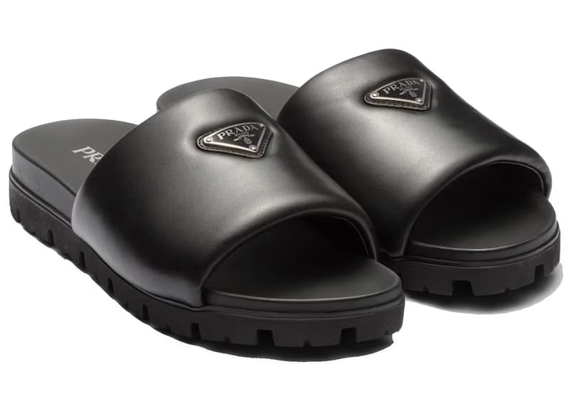 Prada Padded Nappa Leather Slide Black
