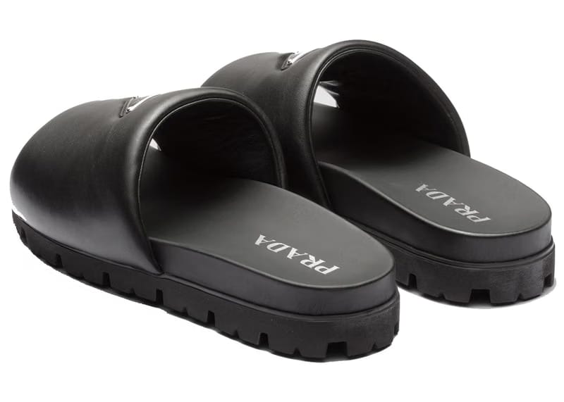 Prada Padded Nappa Leather Slide Black