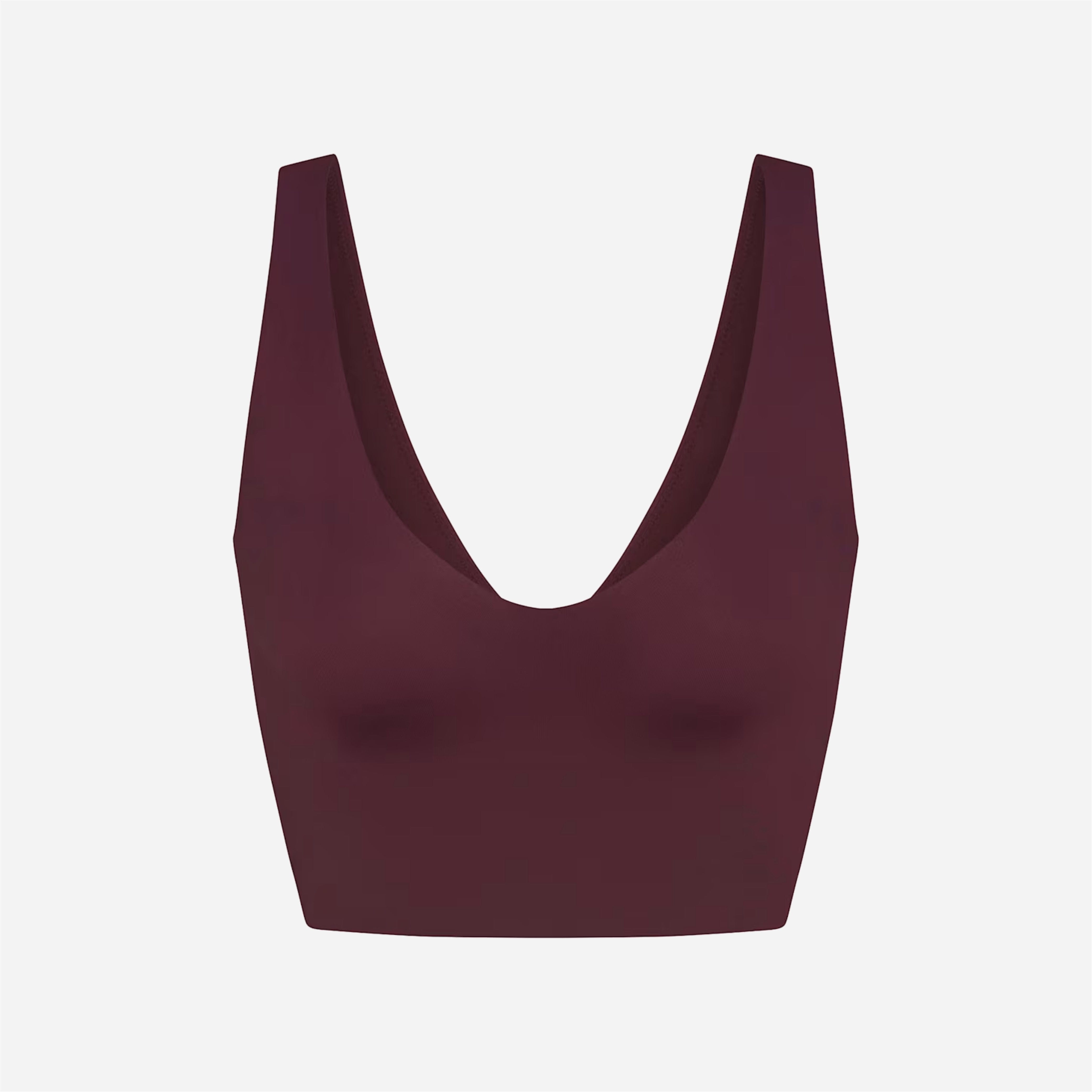 Nike X Skims Matte V-Neck Long-Line Bra Currant