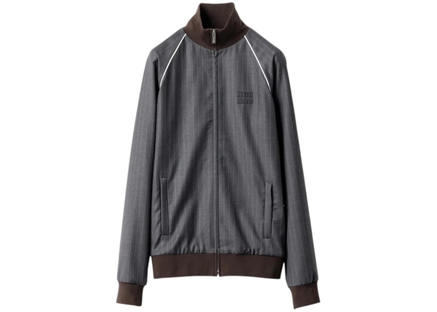 Miu Miu Zippered Blouson Jacket Slate Grey