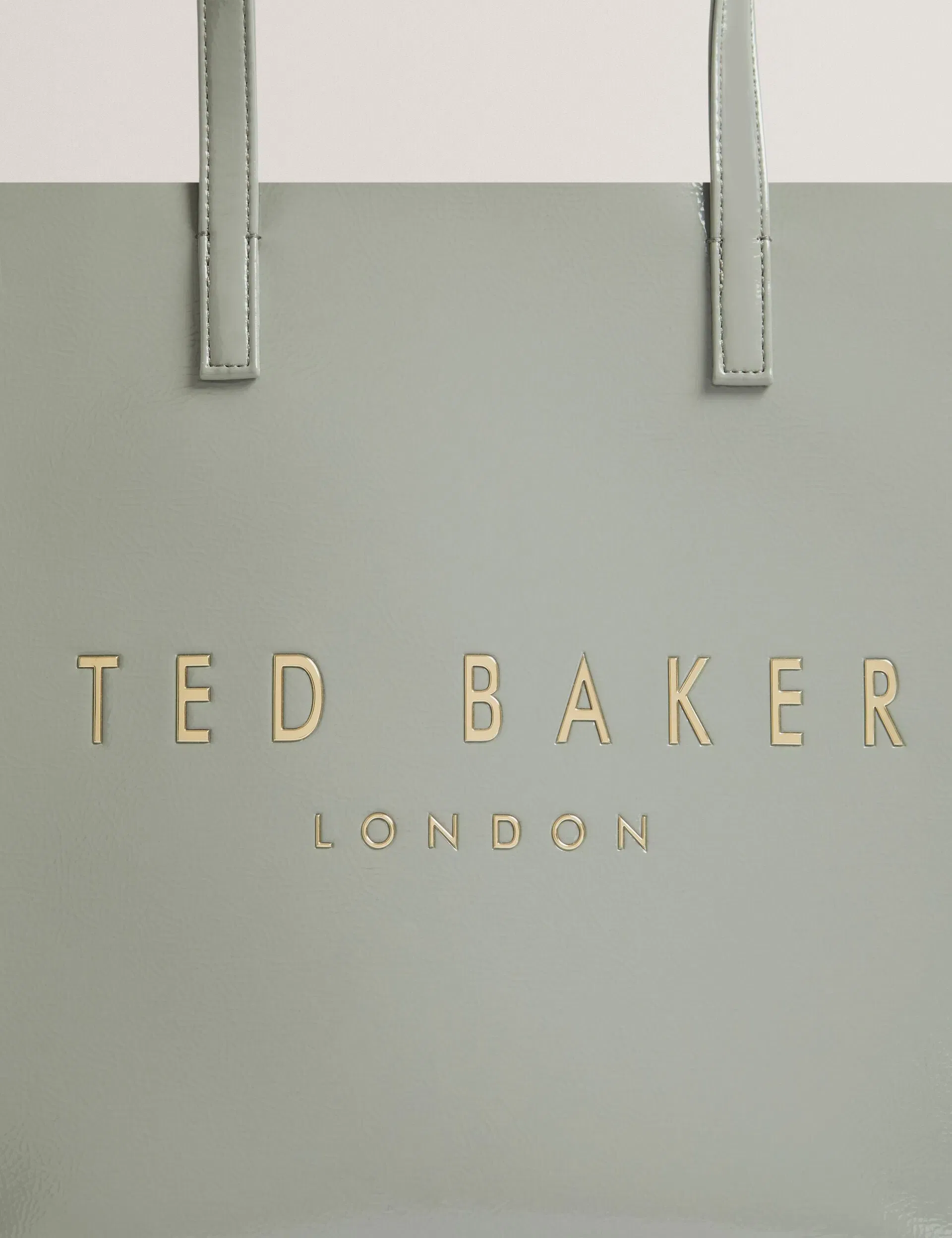 Ted Baker Crinkon Large Crinkle Faux Leather Icon Tote Bag Grey Women's