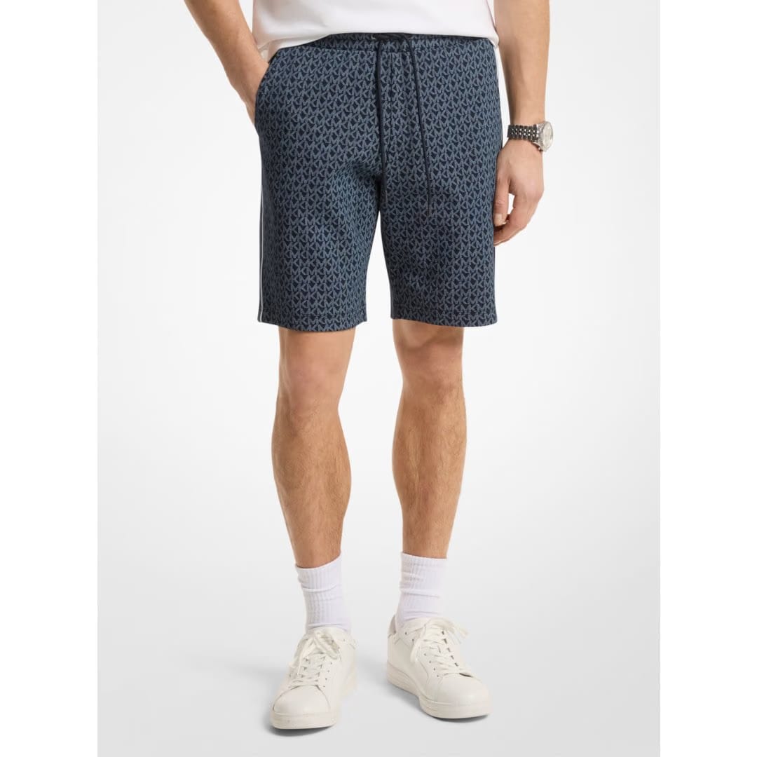 Michael Kors Signature Logo Cotton Blend Shorts MIDNIGHT
