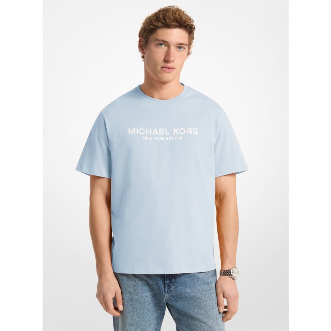 Michael Kors Logo Cotton T-shirt PASTEL BLUE