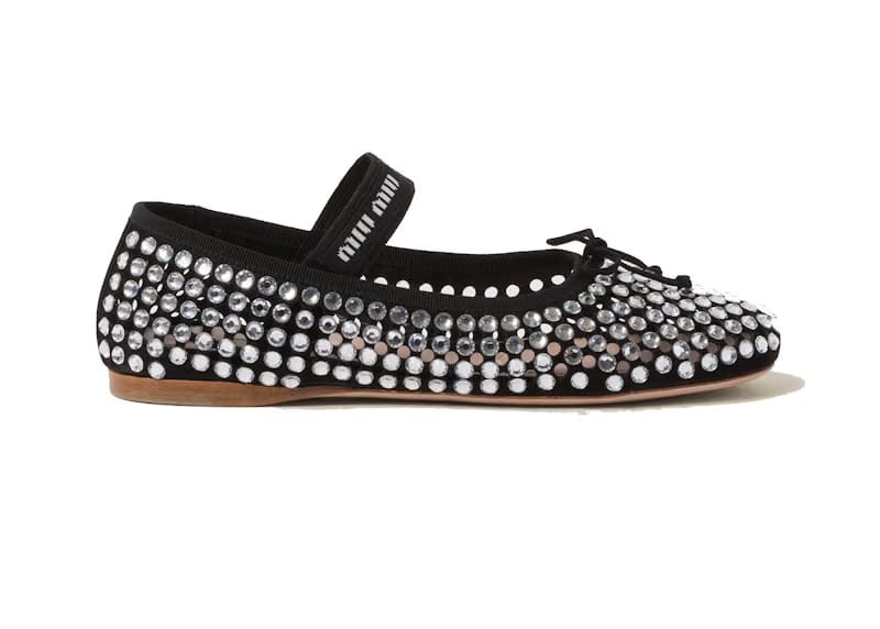 Miu Miu Ballerinas Black Satin