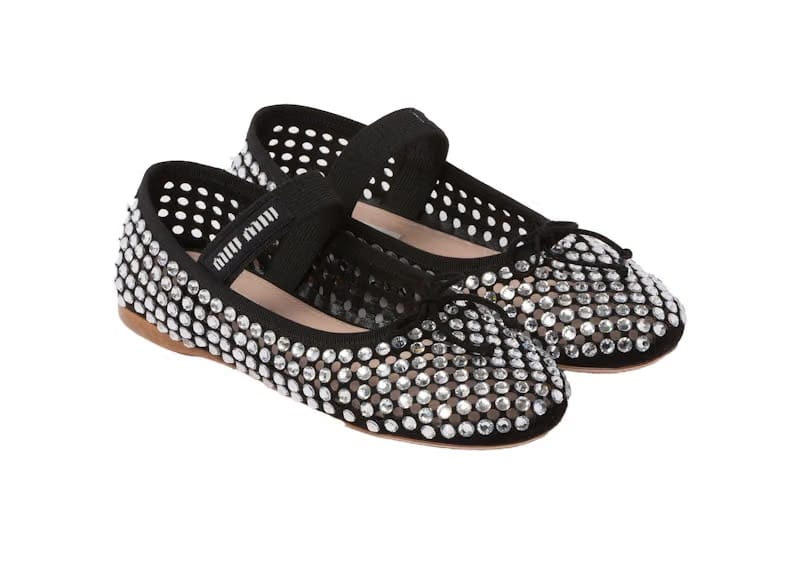 Miu Miu Ballerinas Black Satin