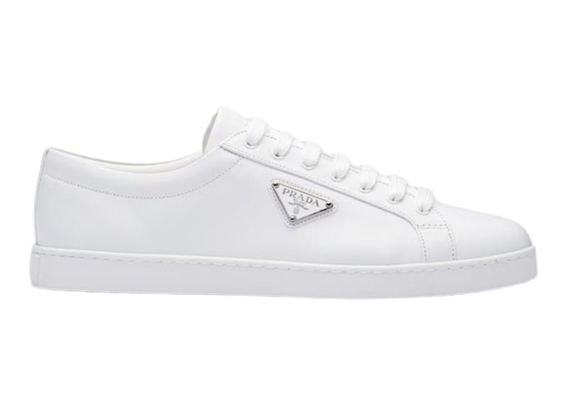 Prada Brushed Leather Sneaker White