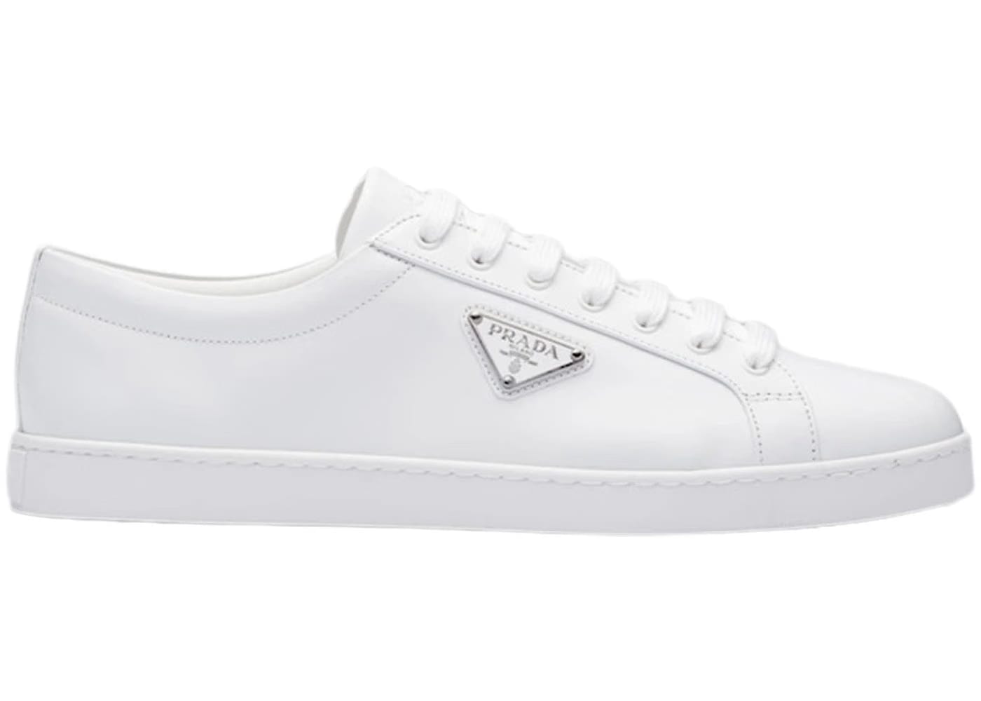 Prada Brushed Leather Sneaker White