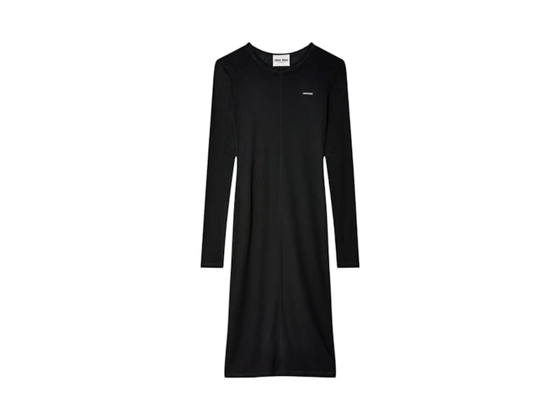 Miu Miu Silk Jersey Dress Nero