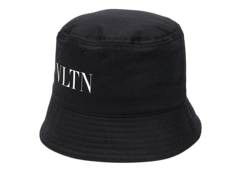 Valentino VLTN Logo Cotton Bucket Hat Black/White