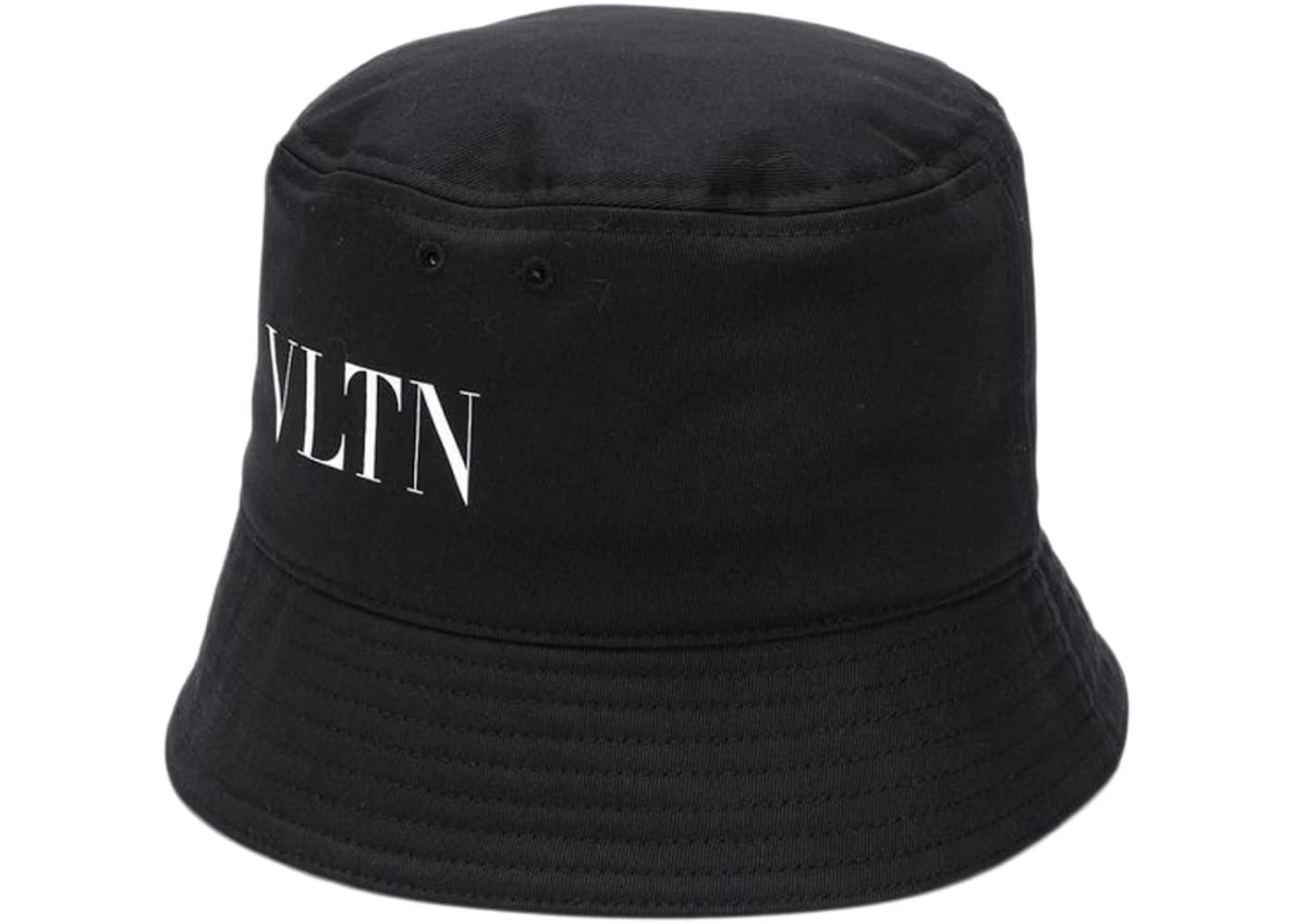 Valentino VLTN Logo Cotton Bucket Hat Black/White