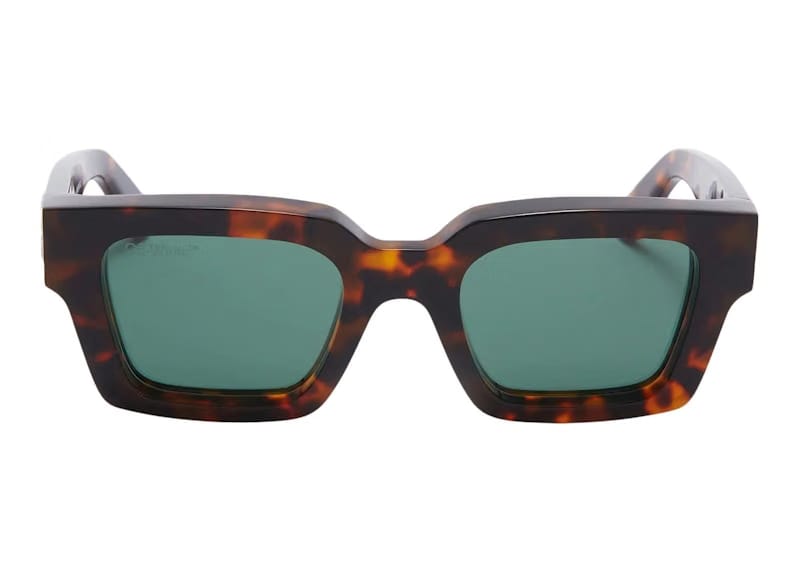 OFF-WHITE Virgil Square Frame Sunglasses Brown Turtleshell/Havana Green