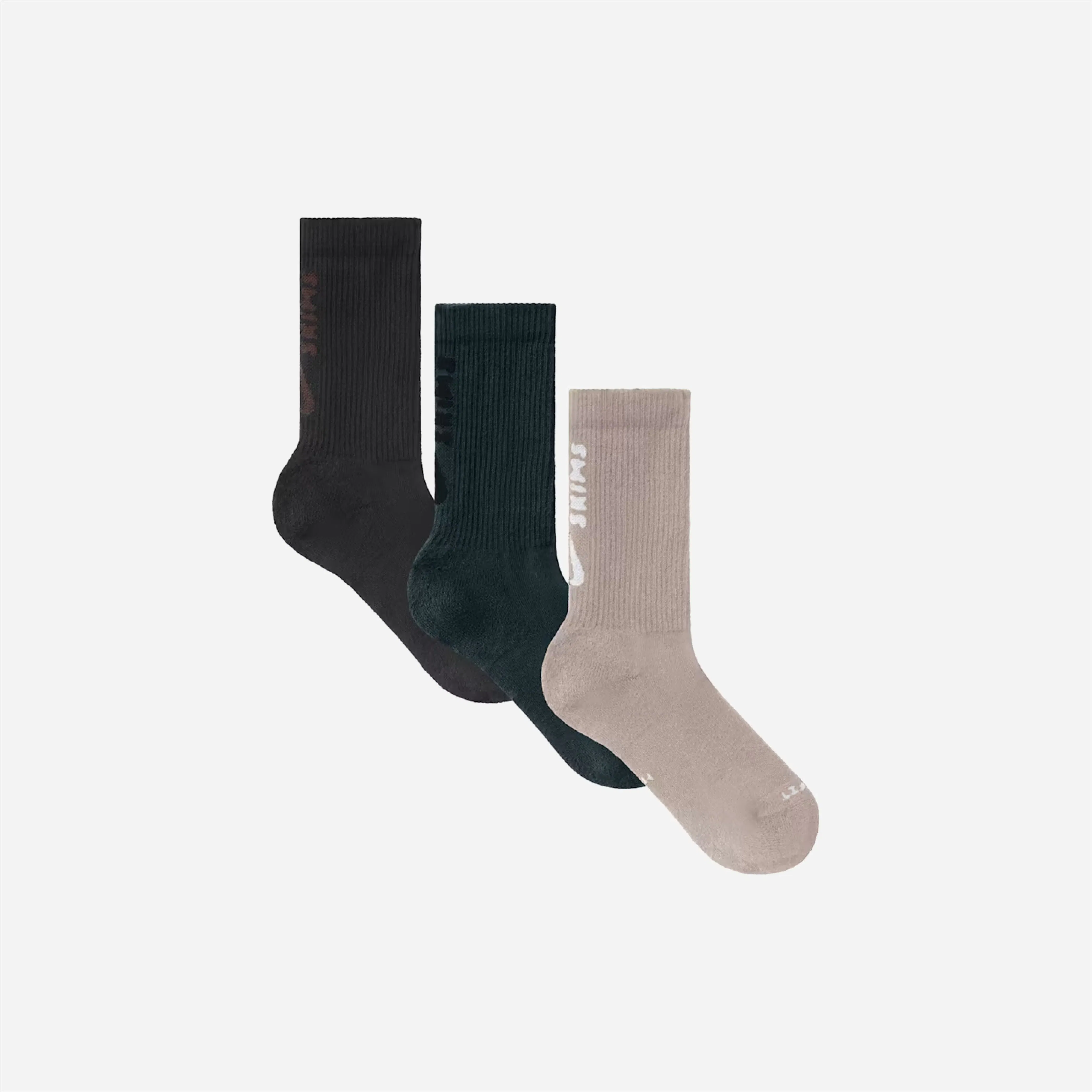 Nike X Skims Dri-FIT Crew Socks (3 Pairs) Multi-Color Dark Teal Obsidian Stone