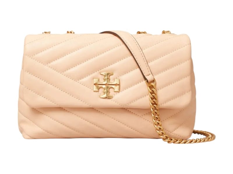Tory Burch Kira Chevron Small Convertible Shoulder Bag Apricot