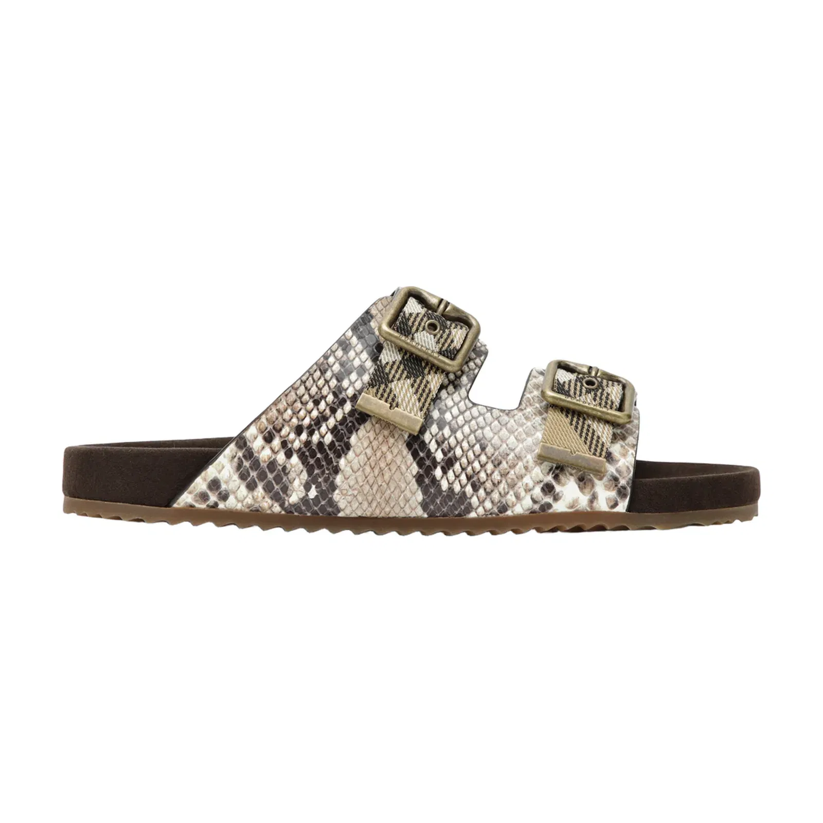 Urchin Sandals in Leather with Python Print