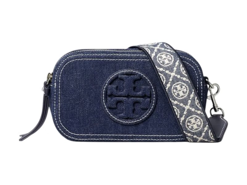 Tory Burch Miller Denim Mini Crossbody Bag Royal Navy