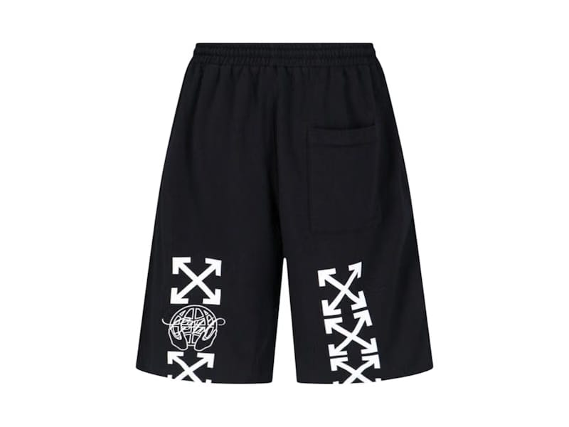 OFF-WHITE Exactly The Opposite Arrow Skate Sweatshorts Black/White
