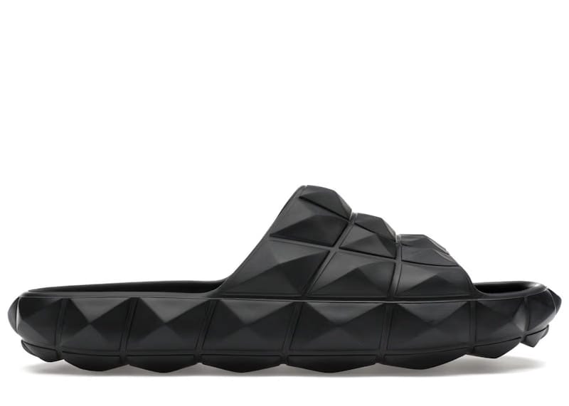 Valentino Roman Stud Turtle Slide Sandal Black