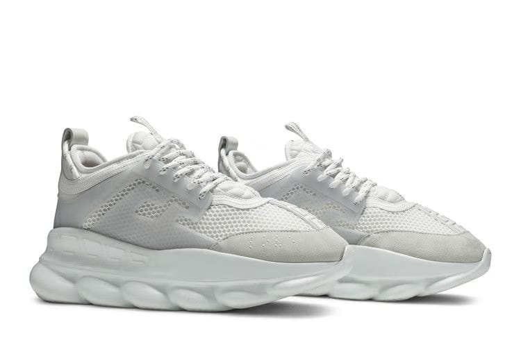 Versace Chain Reaction White Mesh Rubber Suede