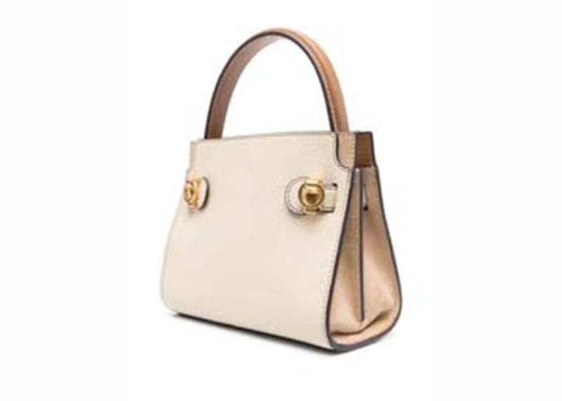 Tory Burch Petite Lee Radziwill Double Leather Bag New Moon