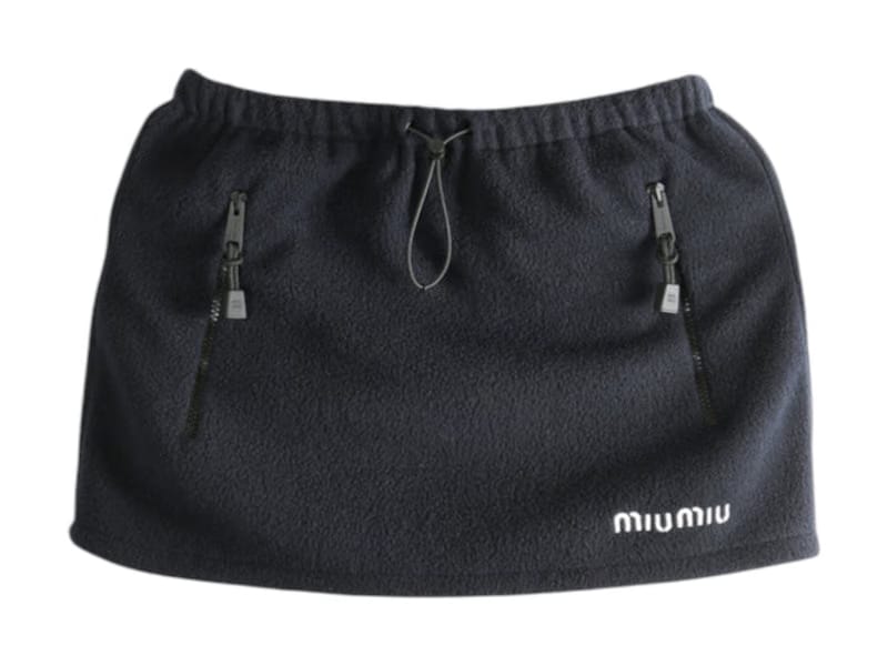 Miu Miu Pile Gonna Skirt Navy