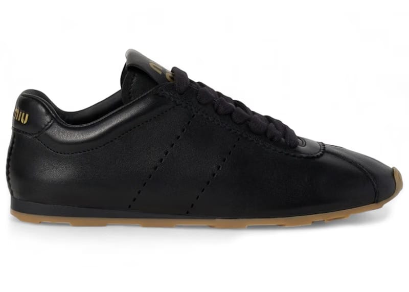 Miu Miu Nappa Leather Plume Sneakers Black Gum (Women's)