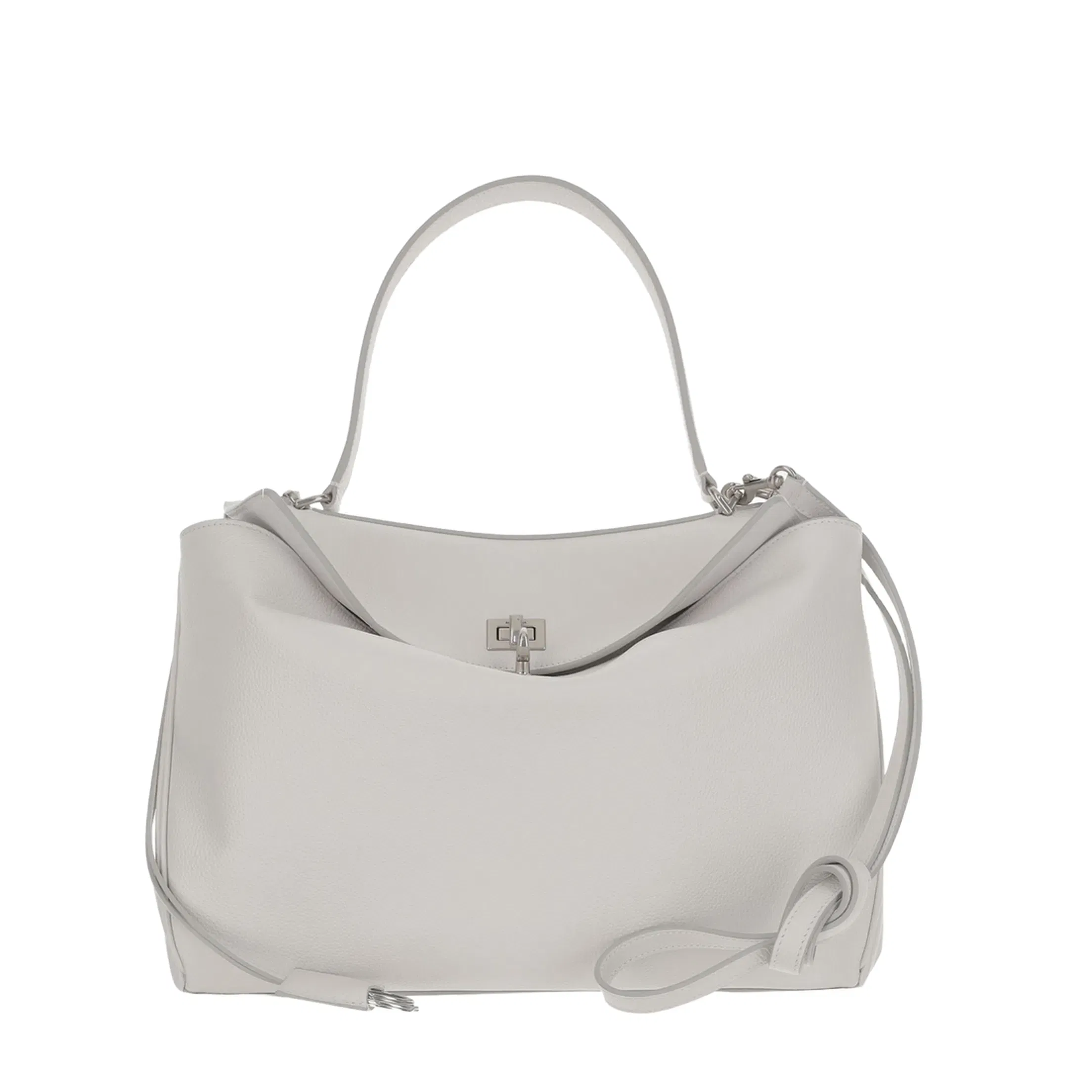 Chalk Medium Rodeo Leather Handbag - White
