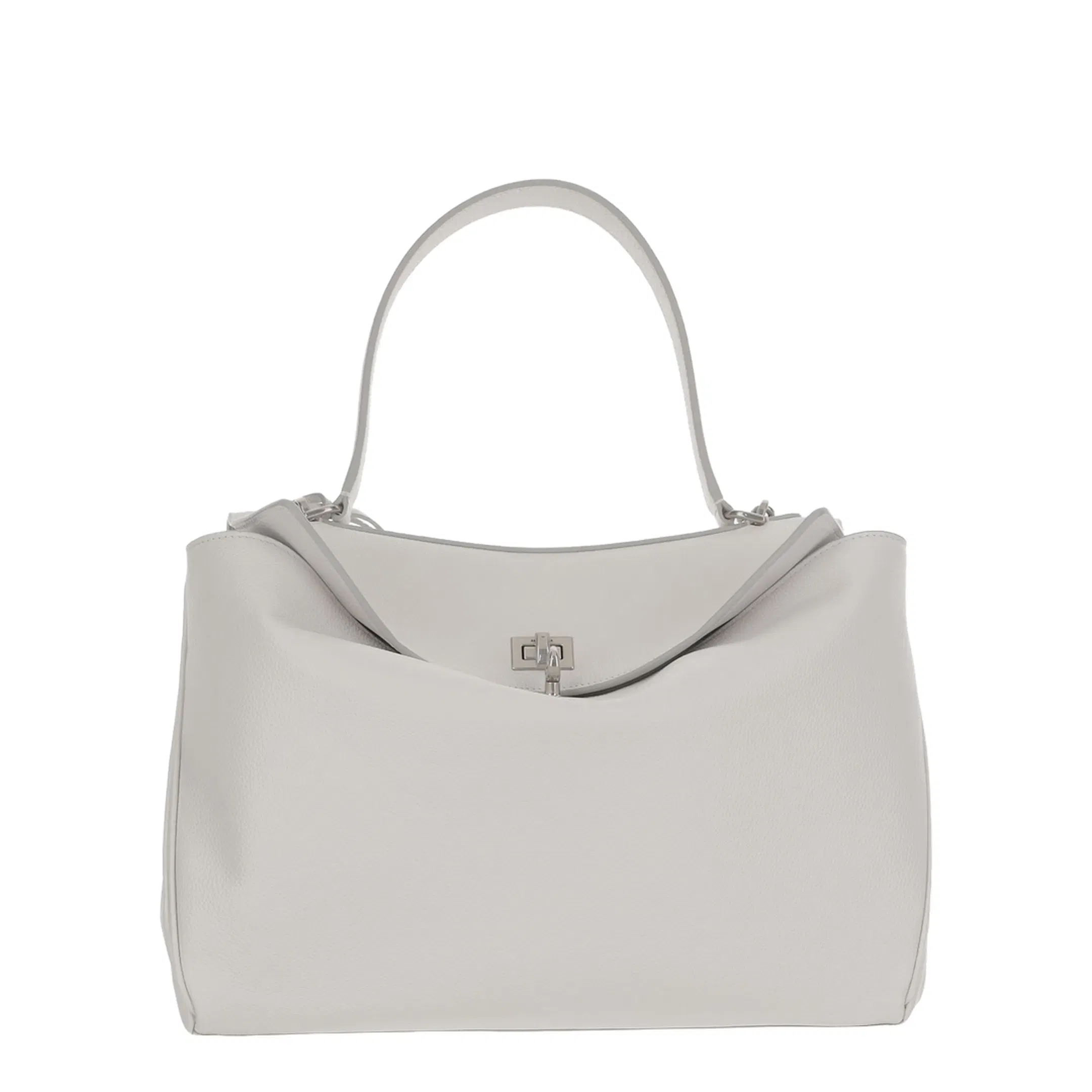 Chalk Medium Rodeo Leather Handbag - White