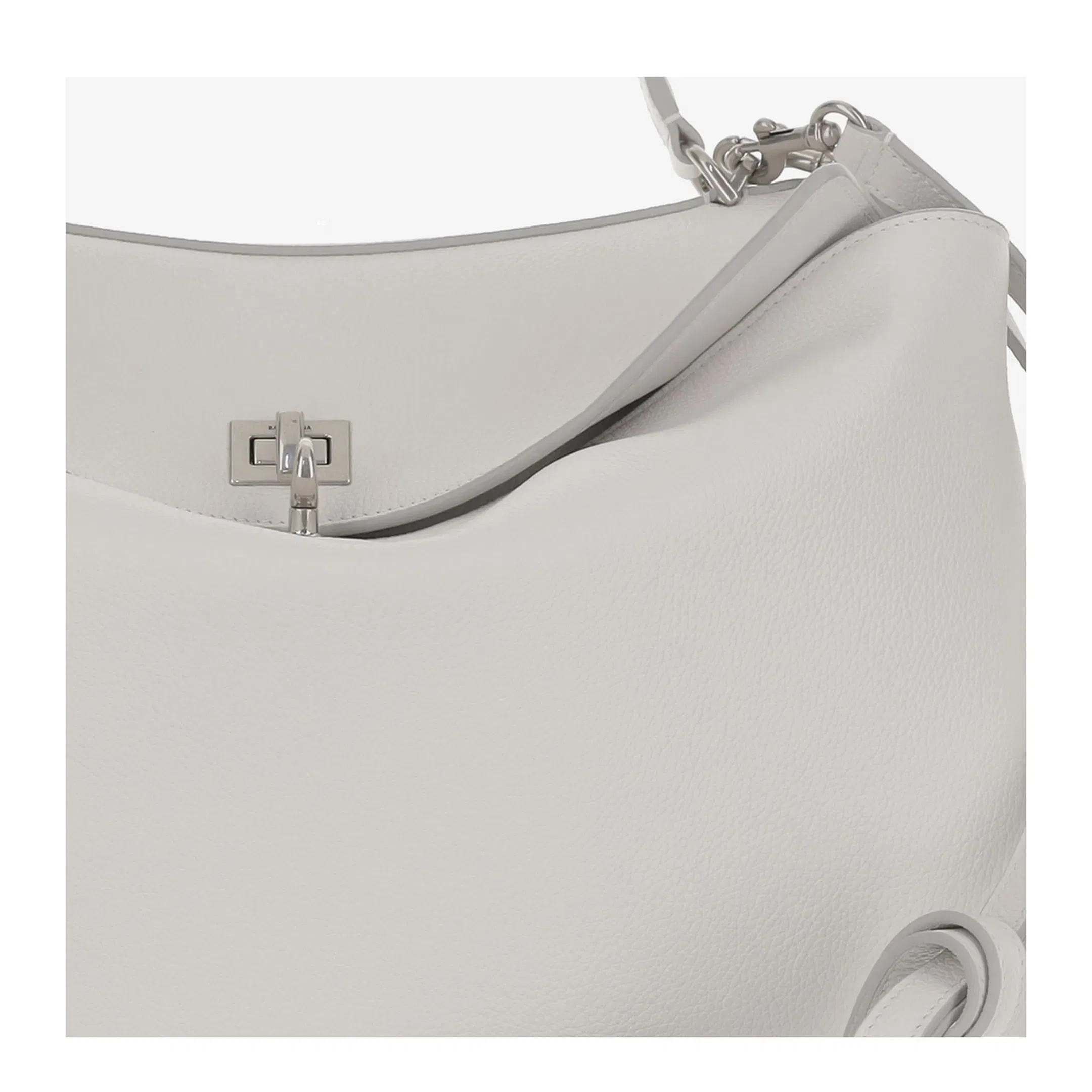 Chalk Medium Rodeo Leather Handbag - White