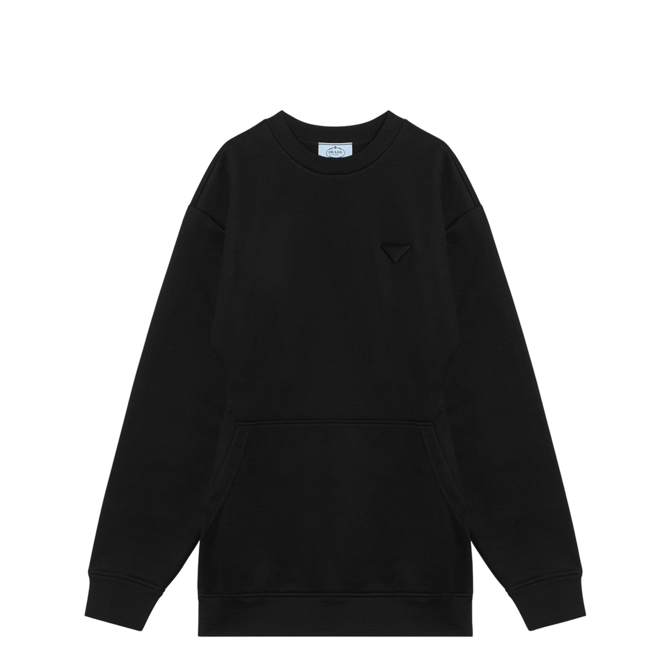 Black Short Plush Dress with Logo Triangle