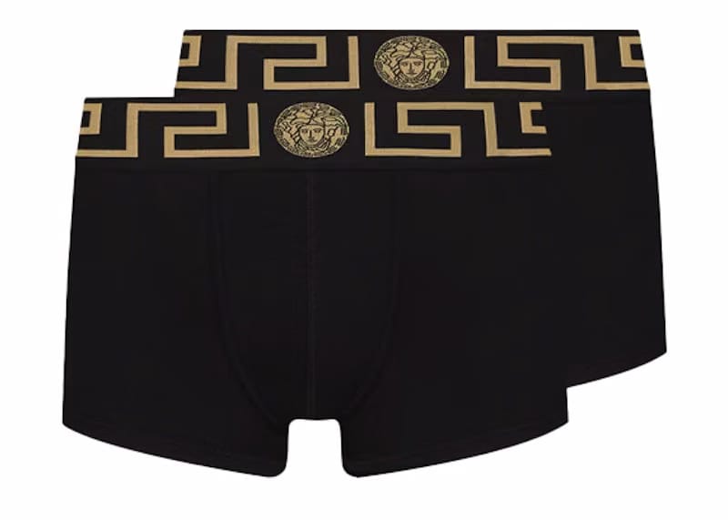 Versace Greca Border Trunks (2 Pack) Black