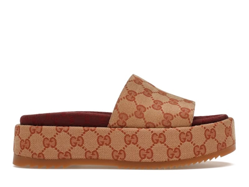 Gucci GG Supreme Platform Sandal Dark Red (Women's)